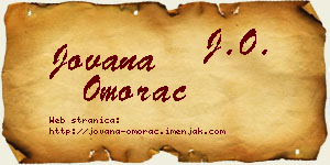 Jovana Omorac vizit kartica
